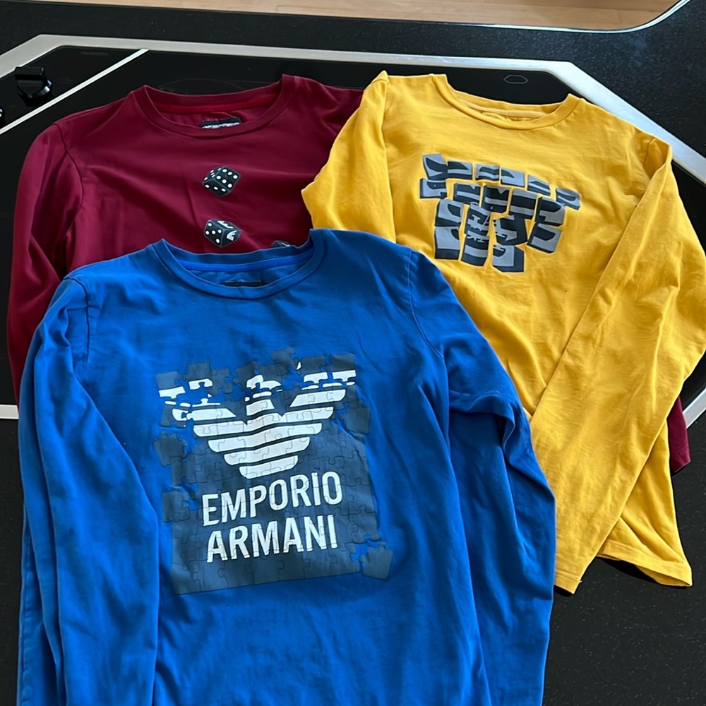 3 long sleeve shirts . Emporio Armani size 14